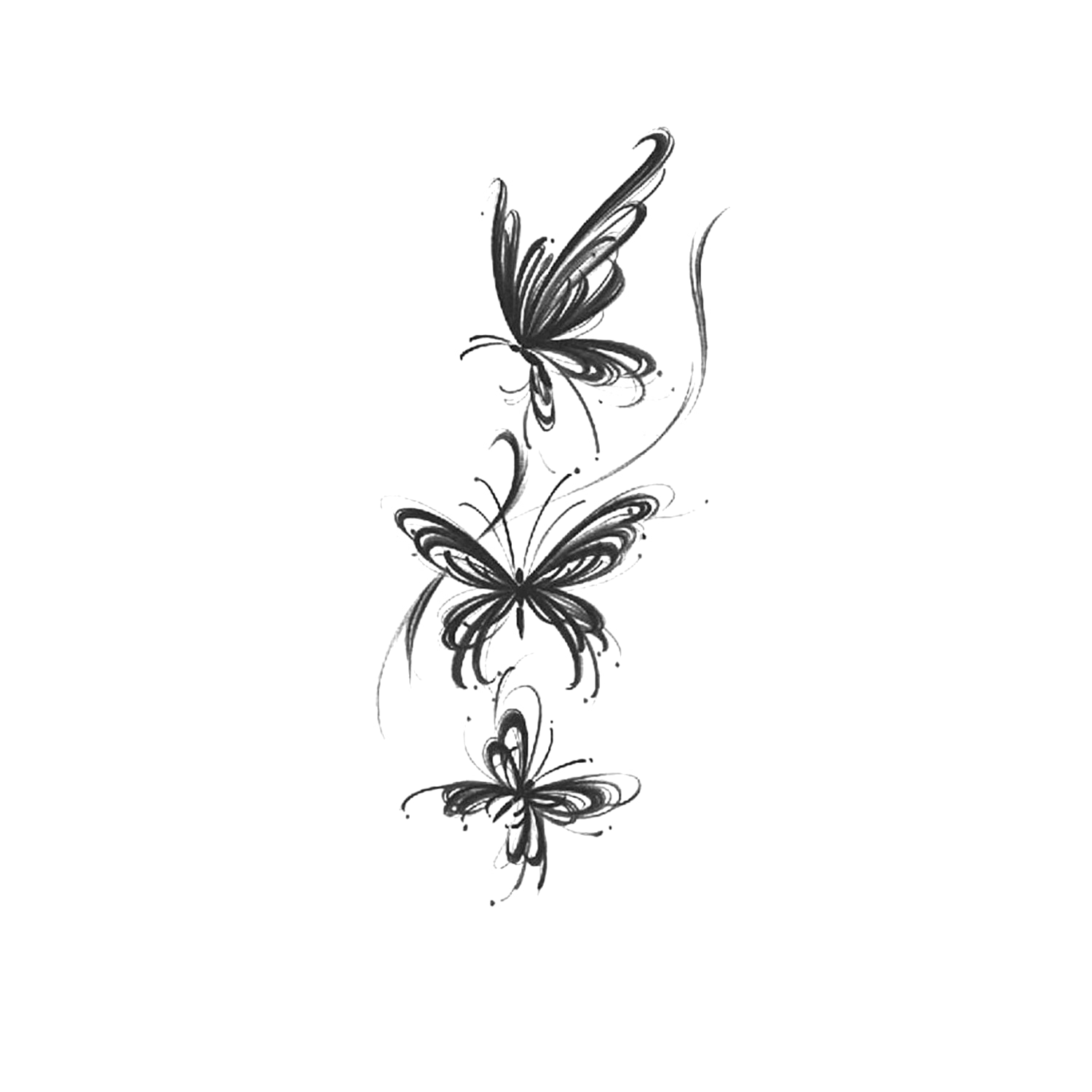 Three Flying Butterflies