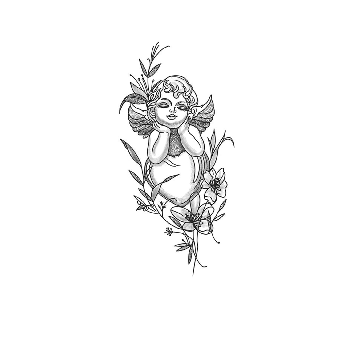 Angel Boy Among Flowers - K123
