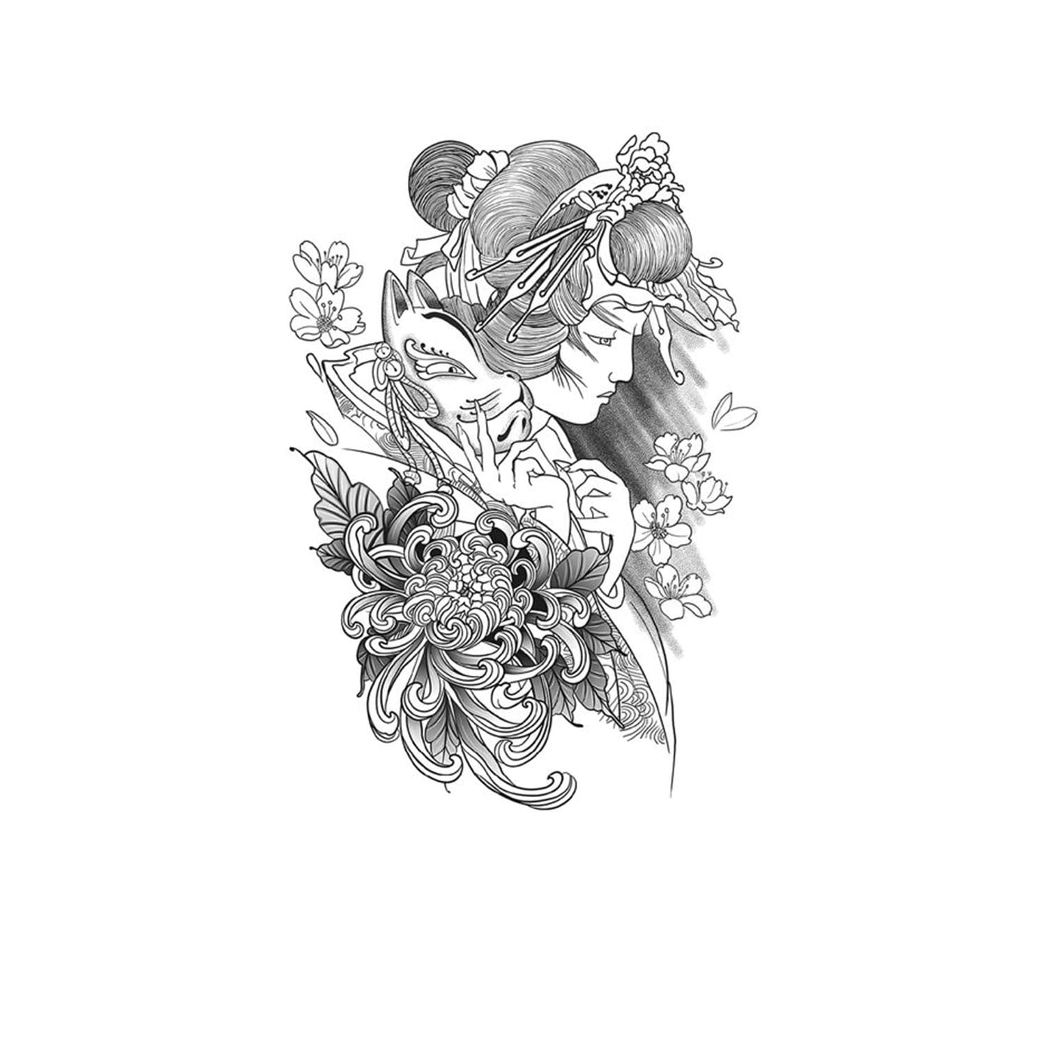 Chrysanthemum Woman With A Mask - K163